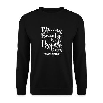 brains beauty psych skills Design for a - Unisex Sweatshirt - black - Front - Alina (178cm) & Michal (187cm)