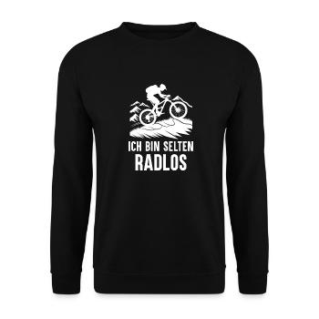 Rare Wheelless Bicycle Mountain Bike Road Bike Wheel - Unisex Sweatshirt - black - Front - Alina (178cm) & Michal (187cm)