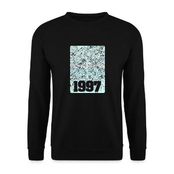 Number 1997 - Unisex Sweatshirt - black - Front - Alina (178cm) & Michal (187cm)