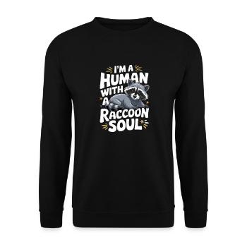 Raccoon - Unisex Sweatshirt - black - Front - Alina (178cm) & Michal (187cm)