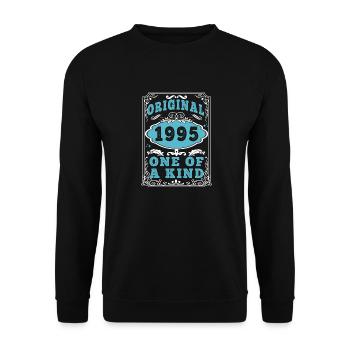 Original 1995 Vintage Retro. Birthday Tshirt 2 - Unisex Sweatshirt - black - Front - Alina (178cm) & Michal (187cm)