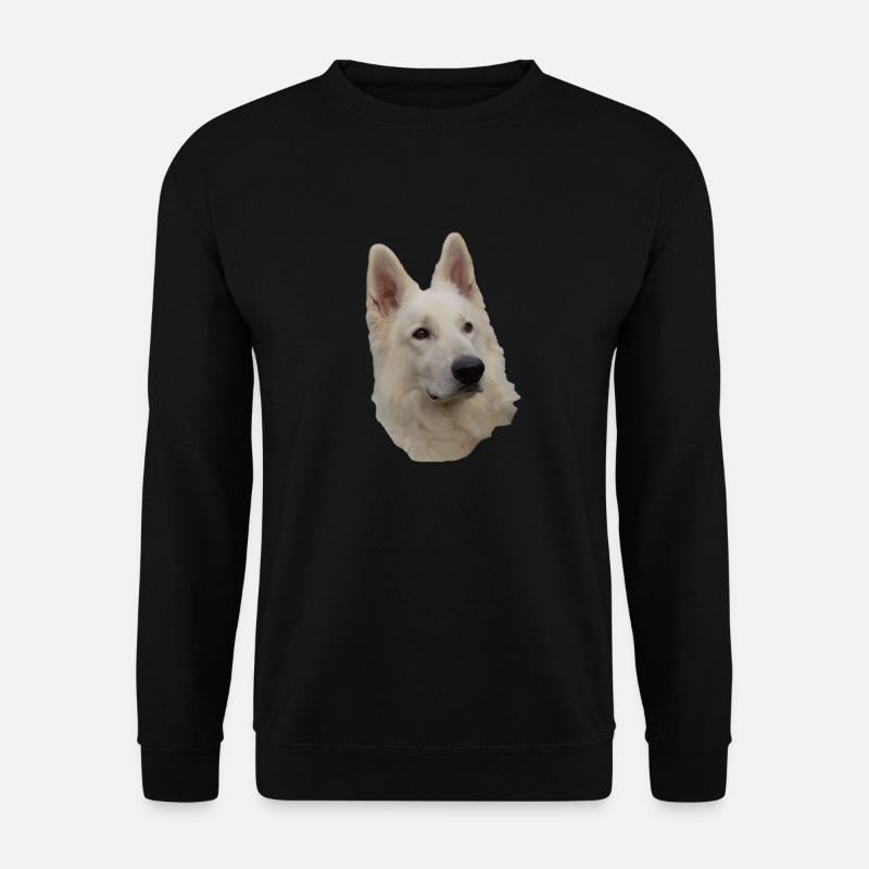 White Shepherd Head - Unisex Sweatshirt - black