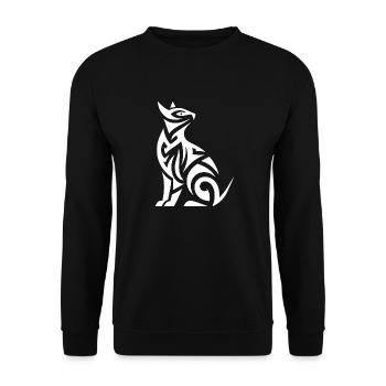 Tatouage tribal chats avec des motifs puissants - Sweat-shirt Unisexe - noir - Devant - Alina (178cm) & Michal (187cm)
