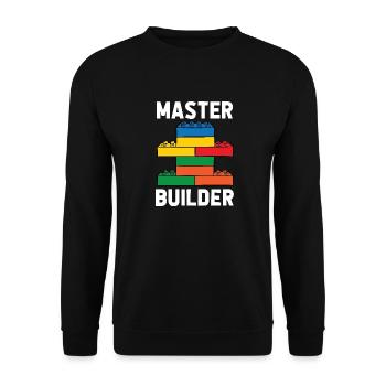 Brick Builder Toys Blocks Clamping Blocks Bricks - Unisex Sweatshirt - black - Front - Alina (178cm) & Michal (187cm)