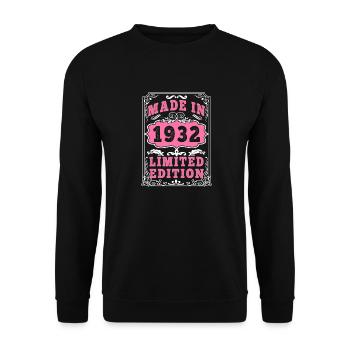 Vintage Born in 1932 made in 1932 93 years old. Art_20 - Unisex Sweatshirt - black - Front - Alina (178cm) & Michal (187cm)