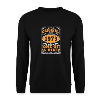 Vintage Né(e) en 1973 made in 1973 52 ans. Art_20 - Sweat-shirt Unisexe - noir - Devant - Alina (178cm) & Michal (187cm)