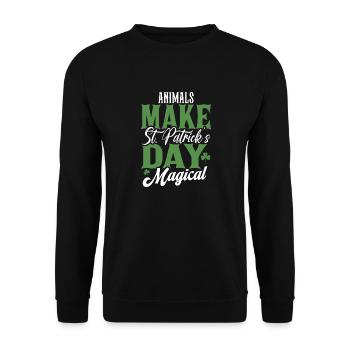 Animals Make St Patrick's Day Magical - Unisex Sweatshirt - black - Front - Alina (178cm) & Michal (187cm)