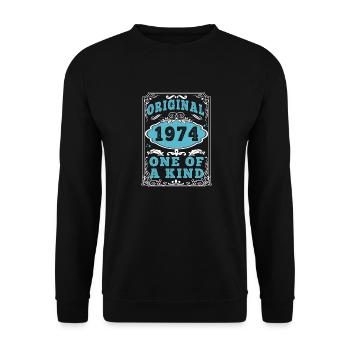 Original 1974 Vintage retro. Tshirt anniversaire 2 - Sweat-shirt Unisexe - noir - Devant - Alina (178cm) & Michal (187cm)