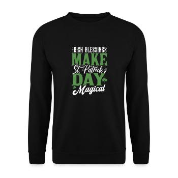 Les bénédictions irlandaises rendent la Saint-Patrick magique - Sweat-shirt Unisexe - noir - Devant - Alina (178cm) & Michal (187cm)