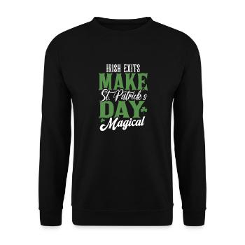 Irische Ausstiege machen den St. Patrick's Day magisch - Unisex Pullover - Schwarz - Vorne - Alina (178cm) & Michal (187cm)