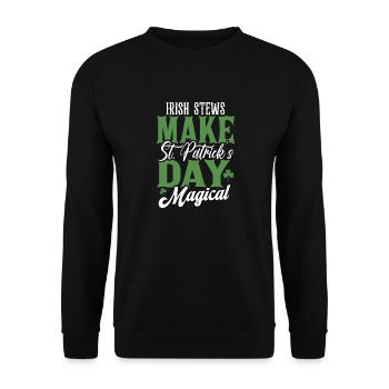 Irish Stews Make St Patricks Day Magical - Unisex Sweatshirt - black - Front - Alina (178cm) & Michal (187cm)
