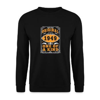 Vintage Né(e) en 1949 made in 1949 76 ans. Art_20 - Sweat-shirt Unisexe - noir - Devant - Alina (178cm) & Michal (187cm)