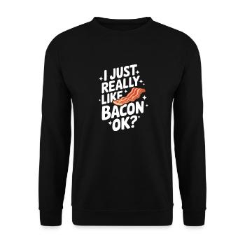 Bacon Breakfast Bacon - Unisex Sweatshirt - black - Front - Alina (178cm) & Michal (187cm)