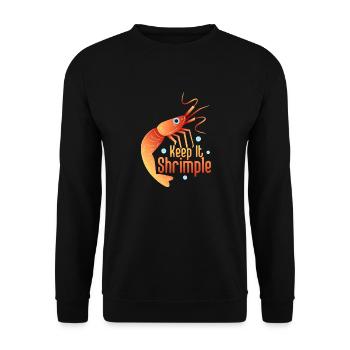 Keep It Shrimple Seafood Shrimp Lover - Unisex Pullover - Schwarz - Vorne - Alina (178cm) & Michal (187cm)