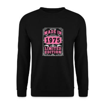Vintage Born in 1975 made in 1975 50 years old. Art_20 - Unisex Sweatshirt - black - Front - Alina (178cm) & Michal (187cm)