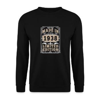 Original 1938 Vintage Vintage Retro Birthday - Sweat-shirt Unisexe - noir - Devant - Alina (178cm) & Michal (187cm)