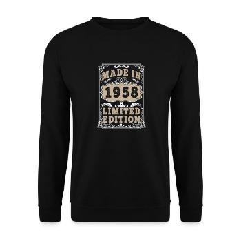 Original 1958 Vintage Vintage Retro Birthday - Sweat-shirt Unisexe - noir - Devant - Alina (178cm) & Michal (187cm)