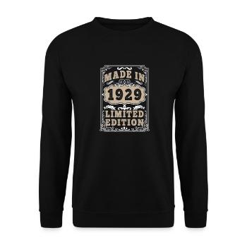 Original 1929 Vintage Vintage Retro Birthday - Sweat-shirt Unisexe - noir - Devant - Alina (178cm) & Michal (187cm)