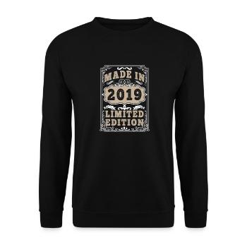 Original 2019 Vintage Vintage Retro Birthday - Sweat-shirt Unisexe - noir - Devant - Alina (178cm) & Michal (187cm)