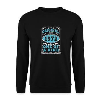 Original 1972 Vintage Retro. Geburtstag T-Shirt 2 - Unisex Pullover - Schwarz - Vorne - Alina (178cm) & Michal (187cm)