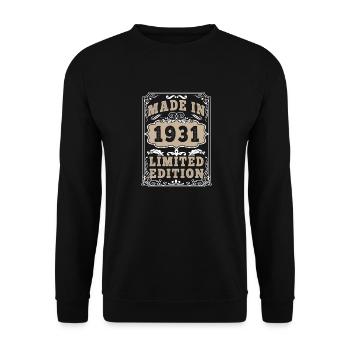 Original 1931 Vintage Vintage Retro Birthday - Sweat-shirt Unisexe - noir - Devant - Alina (178cm) & Michal (187cm)