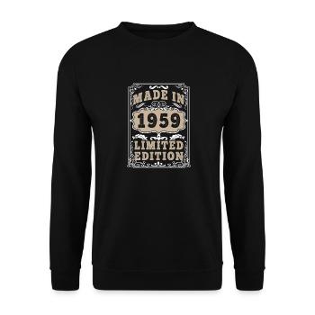 Original 1959 Vintage Vintage Retro Birthday - Sweat-shirt Unisexe - noir - Devant - Alina (178cm) & Michal (187cm)