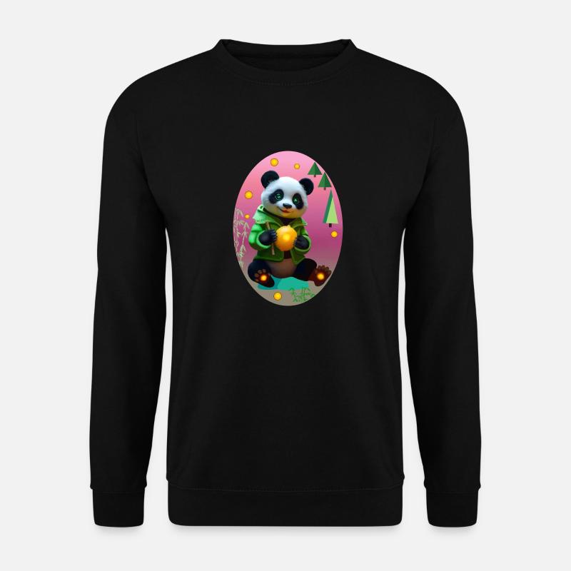 Cyber panda avec citron néon - Sweat-shirt Unisexe - noir
