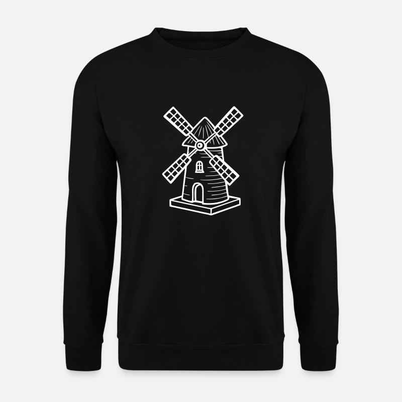 Moulin à vent symbole moulin - Sweat-shirt Unisexe - noir