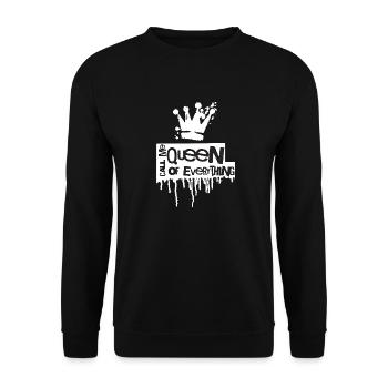 Königin über alles Design - Unisex Pullover - Schwarz - Vorne - Alina (178cm) & Michal (187cm)