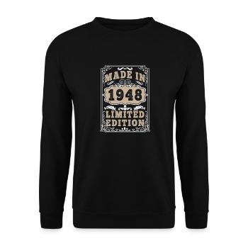 Original 1948 Vintage Vintage Retro Birthday - Unisex Sweatshirt - black - Front - Alina (178cm) & Michal (187cm)