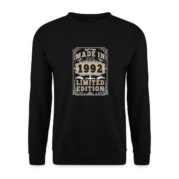 Original 1992 Vintage Vintage Retro Birthday - Unisex Sweatshirt - black - Front - Alina (178cm) & Michal (187cm)