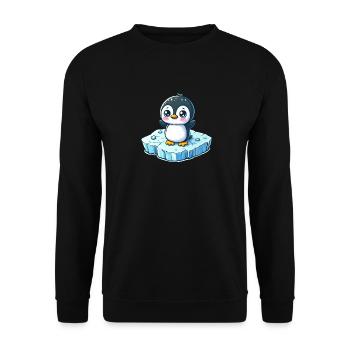 Pinguin, Schmelzendes Eis, Südpol - Unisex Pullover - Schwarz - Vorne - Alina (178cm) & Michal (187cm)