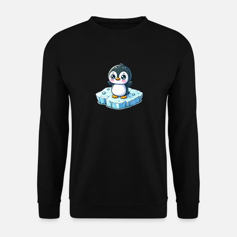 Penguin, Melting Ice, South Pole - Unisex Sweatshirt - black