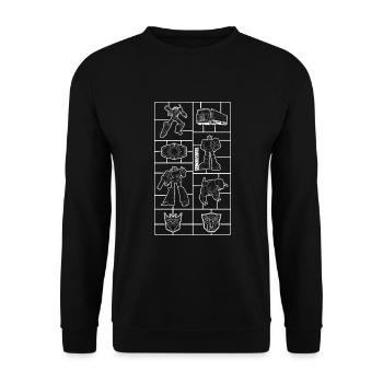 Transformers Toy Set Design In White - Unisex Sweatshirt - black - Front - Alina (178cm) & Michal (187cm)