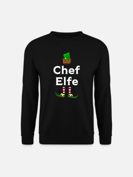 Chef Elfe Chef Elfe Geschenk - Unisex Pullover - Schwarz