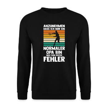 Tennis Opa Tennis Opa Geschenk - Unisex Pullover - Schwarz - Vorne - Alina (178cm) & Michal (187cm)