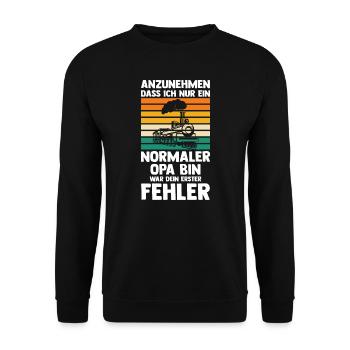 Modelleisenbahn Opa Modellbauer Geschenk - Unisex Pullover - Schwarz - Vorne - Alina (178cm) & Michal (187cm)