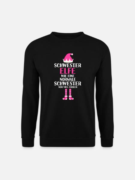 Schwester Elfe Geschwister Geschenk - Unisex Pullover - Schwarz