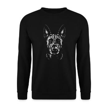Cute Belgian Shepherd | by NatureBark - Unisex Pullover - Schwarz - Vorne - Alina (178cm) & Michal (187cm)