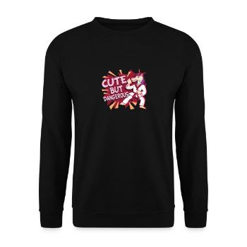 Karate & MMA Unicorn: Doux, mais dangereux, je boxe - Sweat-shirt Unisexe - noir - Devant - Alina (178cm) & Michal (187cm)