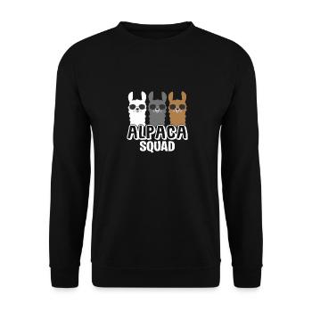 Alpaca Squad Alpaca Lama Pet Tire Gift - Unisex Sweatshirt - black - Front - Alina (178cm) & Michal (187cm)