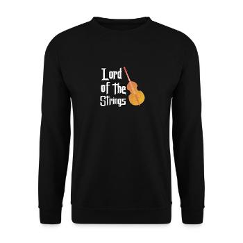 lord of the strings Kontrabass Musik Geschenk - Unisex Pullover - Schwarz - Vorne - Alina (178cm) & Michal (187cm)