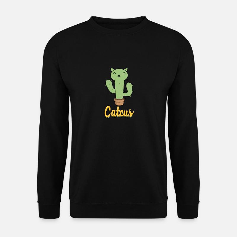 Catcus Katze Kaktus süß Haustier Mieze Geschenk - Unisex Pullover - Schwarz