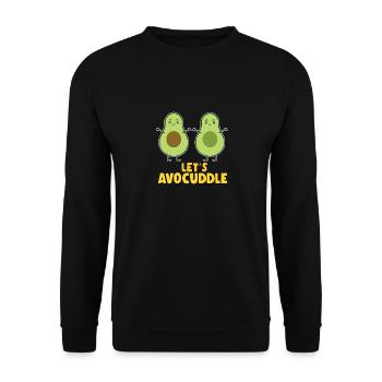 Let's avocuddle hugging avocados love gift - Unisex Sweatshirt - black - Front - Alina (178cm) & Michal (187cm)