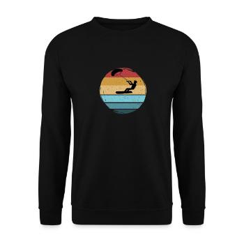 kiteboarding bunt Kitesurfen Wasser Sport Geschenk - Unisex Pullover - Schwarz - Vorne - Alina (178cm) & Michal (187cm)
