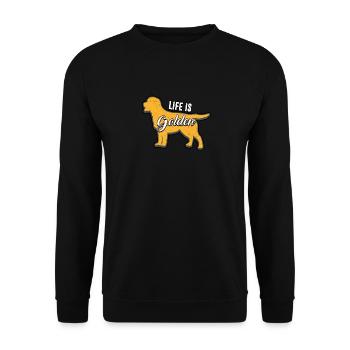 Life is golden golden retriever pet gift - Unisex Sweatshirt - black - Front - Alina (178cm) & Michal (187cm)