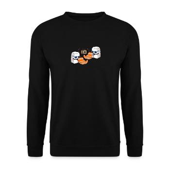 Sommer Sushi Handtuch Sonnenbrille Sushi Geschenk - Unisex Pullover - Schwarz - Vorne - Alina (178cm) & Michal (187cm)