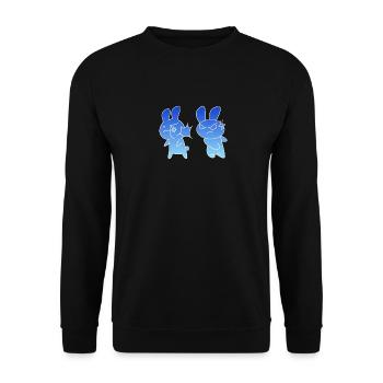 Baka Rabbit Face Slapping Japan funny gift - Unisex Sweatshirt - black - Front - Alina (178cm) & Michal (187cm)