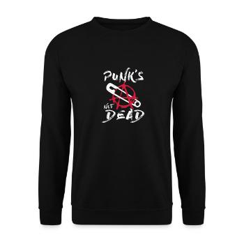 Punk & Punk Rock, Punks Not Dead Punker Geschenk - Unisex Pullover - Schwarz - Vorne - Alina (178cm) & Michal (187cm)