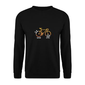 Geschenk für Radfahrer und MTB Fans Fahrrad :) - Unisex Pullover - Schwarz - Vorne - Alina (178cm) & Michal (187cm)